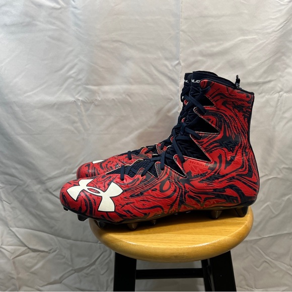 Under Armour Highlight Lux MC Red Camo Men’s Sz 16 Football Cleats - Picture 8 of 14
